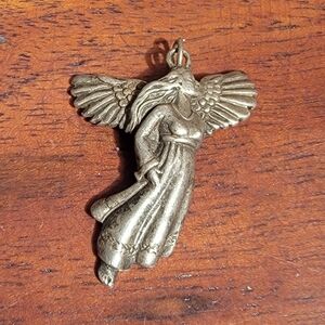 Vintage Sterling Guardian Angel Pendant